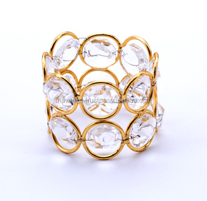 Servilleteros de Metal con cuentas de cristal, servilleteros dorados brillantes para boda, fiesta, cena, vajilla, decoraciones - Product Image 1