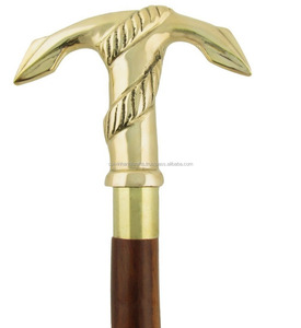Bastones para hombres y mujeres, bastón de ancla de barco de latón macizo Vintage antiguo, bastón para caminar, bastón de eje de madera resistente - Product Image 1