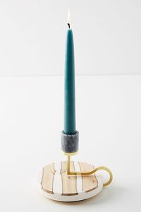 Bougeoir de pilier en laiton décoratif rond antique support moderne fait à la main pour Table de maison impression personnalisée bois et fer matériel - Product Image 6
