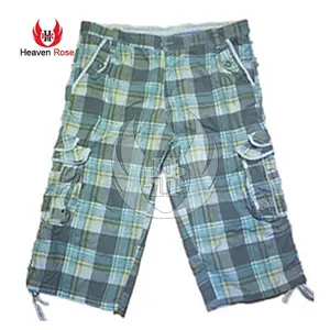 OEM Design Custom Stickerei Logo Long Durable Personal ized Herren Check Stuff Cargo Shorts zum Joggen