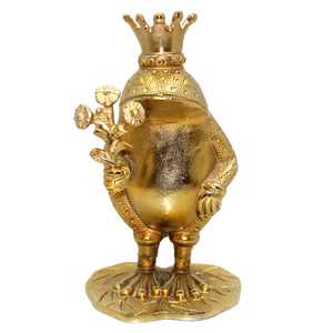 Vente en gros Grenouille design de qualité supérieure en or Décoration de pièce maîtresse en métal personnalisée en vrac faite à la main en aluminium de style moderne - Product Image 1