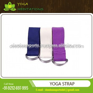 Sangle de yoga en coton de haute qualité avec design personnalisé Sangle extensible OEM pour avion Private Label India - Product Image 3