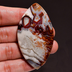 Cabochon in agata di pizzo pazzo e curativo fatto a mano con pietre preziose sfuse di tutte le dimensioni con Moissanite di diamanti - Product Image 1