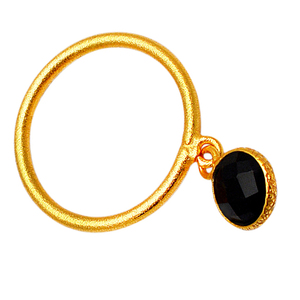 Anillo de Plata de Ley 925 con piedras preciosas de ónix negro natural con anillo hecho a mano chapado en oro, joyería, anillo de moda para regalo de boda. - Product Image 2