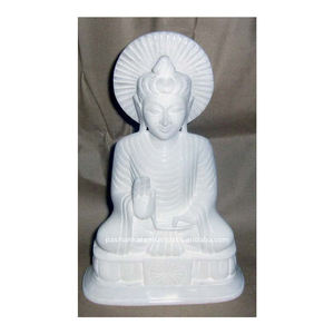 Estatuas de Buda Sentado en Mármol Blanco - Product Image 1