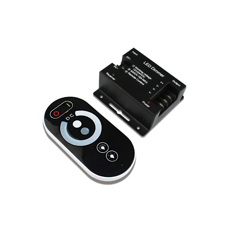Controle remoto de led rf, controle remoto de toque de luz de led dc12v 24v e receptor para tira de led