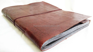 Gros fait à la main en cuir éléphant journal double éléphant en relief à la main en cuir Journal artistique en cuir Journal - Product Image 3