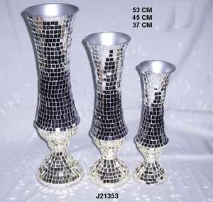 Jarrón de hierro de mosaico de vidrio de dos tonos de alta calidad, otro color disponible, decoración del hogar, fiesta, decoración de boda, precio al por mayor - Product Image 5