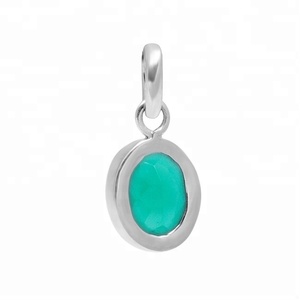 Piedra preciosa de forma ovalada de ónix verde, colgante de plata de ley 925, joyería, colgante de moda, colgante de ajuste de bisel para mujer. - Product Image 2