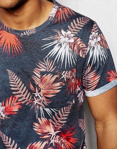 Camiseta de cuello ajustado regular informal de talla grande a la moda para hombre, supersuave, transpirable, personalizado, estampado de sublimación de punto - Product Image 2