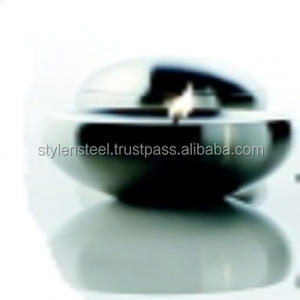 Estilo N acero gris redondo Acero inoxidable lujo té luz titular hogar Navidad decoración al por mayor - Product Image 2