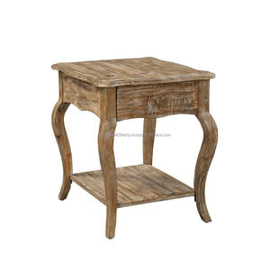 Table de chevet en bois à tiroir unique de style rustique antique pour l'utilisation de meubles de chambre à coucher à la maison - Product Image 1