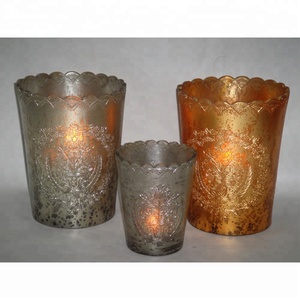 Beautiful colorful glass small tea light holder votive for christmas and party decoration Christmas votive candles from India - Product Image 2