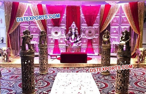 Paneles Jharokha para Escenario de Boda Radha Krishan, Escenario Hermoso para Bodas, Estilo Tradicional, Escenario Moderno para Bodas en EE. UU. - Product Image 6