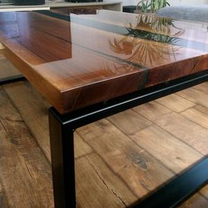 โต๊ะกาแฟไม้วอลนัทอีพ็อกซี่เรซินอุตสาหกรรมเฟอร์นิเจอร์ห้องนั่งเล่นไม้เนื้อแข็งสำหรับใช้ในบ้าน - Product Image 4