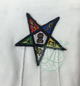 OES-emblema de la estrella del Este, de algodón, blanco, masónico - Product Image 3