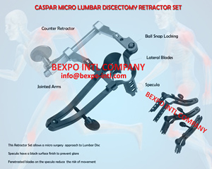 Micro Discectomia Lombar <span class=keywords><strong>Spine</strong></span> Retractor Instrumentos ortopédicos Black Coat Material Aço Inoxidável