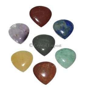 Seven <b>Chakra</b> Flat Heart <b>Set</b> Natural Healing Mascot Style - Product Image 1