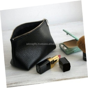 Bolsa de cosméticos de cuero genuino, bolso de viaje personalizado de fábrica - Product Image 1
