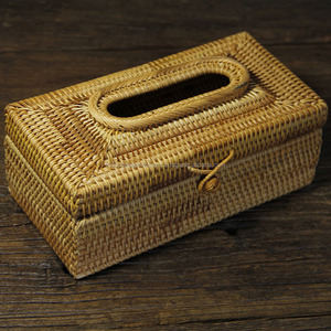 Soporte para servilletas de ratán, caja de pañuelos de mimbre, bonito y barato - Product Image 4