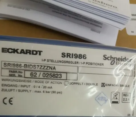 FOXBORO ECKARDT SRI986-BIDS7ZZZNA Posicionador EM ESTOQUE