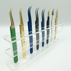 Pince à épiler professionnelle en acier inoxydable durable pour extensions de cils, plaquée or, personnalisable, semi-courbée, pointe isolante - Product Image 6