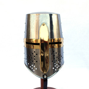 Alta calidad Venta de guerra Medieval antiguo cruzado gran parte superior plana casco de caballero SAIWH933 - Product Image 1