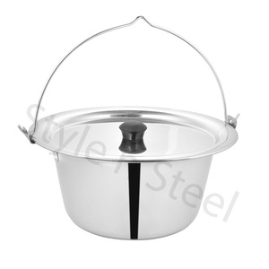 Stainless Steel Goulash Pot With Cover 10 L and 14 L Pot for Swivel Grill Kettle for <b>Fire</b> <b>Pit</b> Swivel Grill Pot Kettle - Product Image 1