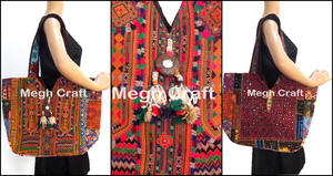 กระเป๋าถือ Kutch Banjara,กระเป๋าโบฮีเมียนโบโฮ-กระเป๋าโท้ทฮิปปี้สไตล์โบฮีเมียนแบบดั้งเดิม - Product Image 2