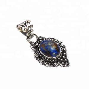 Colgante de joyería fina de Plata de Ley 925 indio hecho a mano con piedra preciosa turquesa de cobre y diseño vintage único-dijes colgantes - Product Image 1
