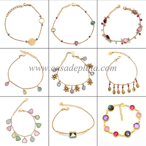 Aqua Chalcedony สร้อยคอควอตซ์อัญมณีชุบทอง - Product Image 6