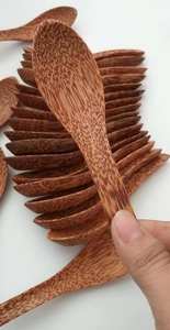 Cuillère à soupe en bois de noix de coco, 1 pièce, cuillère à soupe en coquille de noix de coco naturelle (Ms.Sandy 0084587176063 WS) - Product Image 6