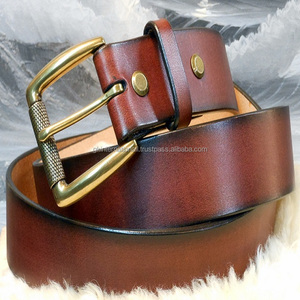 Dernière conception de ceinture décontractée en cuir pour hommes, deux tons, marron, noir, cuir véritable et boucle en laiton solide, toutes tailles, 2019 - Product Image 1