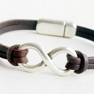 <b>Infinity</b> leather <b>bracelet</b> for men, men fashion <b>bracelet</b> - Product Image 1