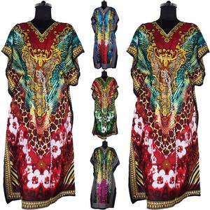 Robe longue caftan en soie imprimée pour dames fabrication en gros mode vêtements pour femmes fabricant de vêtements pour femmes concepteur Indi - Product Image 1