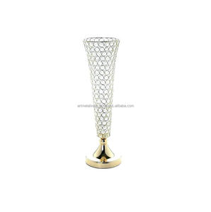 Tall Crystal <b>Vase</b> Metal Flower <b>Vase</b> For Wedding Decoration Metal Flower Pot New Style In Flower <b>Vase</b> New Style - Product Image 1