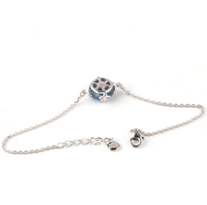 Plata de Ley 925 y rodio chapado en oro de copo de nieve de cianita pulsera de piedras preciosas joyería de plata esterlina 925 - Product Image 4