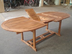 Mesa de comedor ovalada de madera de Acacia tradicional moderna, muebles de habitación de madera maciza para uso en exteriores, muebles de cocina hechos en Vietnam - Product Image 3