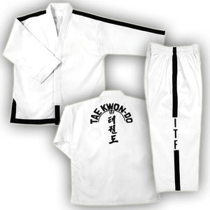 Nueva venta al por mayor de encargo estilo de artes marciales uniformes taekwondo V-cuello gi dobok - Product Image 5