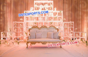 Marcos de velas traseras para escenario de boda, de diseñador, para pared trasera de media luna - Product Image 4