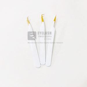 แหนบต่อขนตา90 45 35องศาสแตนเลสสีขาวทองแบบยั่งยืนพร้อมเส้นใยปลายแหลมที่แม่นยำ - Product Image 3