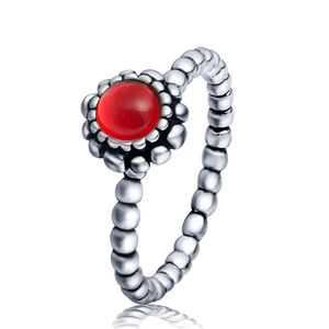 Anillo de circonia de plata 925 con piedra de nacimiento, anillo de cristal de 12 colores, regalo de cumpleaños - Product Image 2