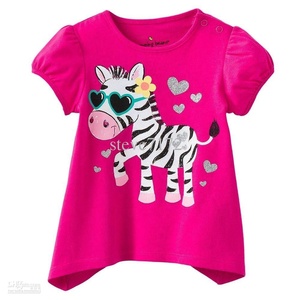 Étiquette personnalisée OEM impression 100% coton bébé fille t-shirt décontracté à manches courtes maillot tricoté teint dans la couleur pour enfants t-shirt - Product Image 5
