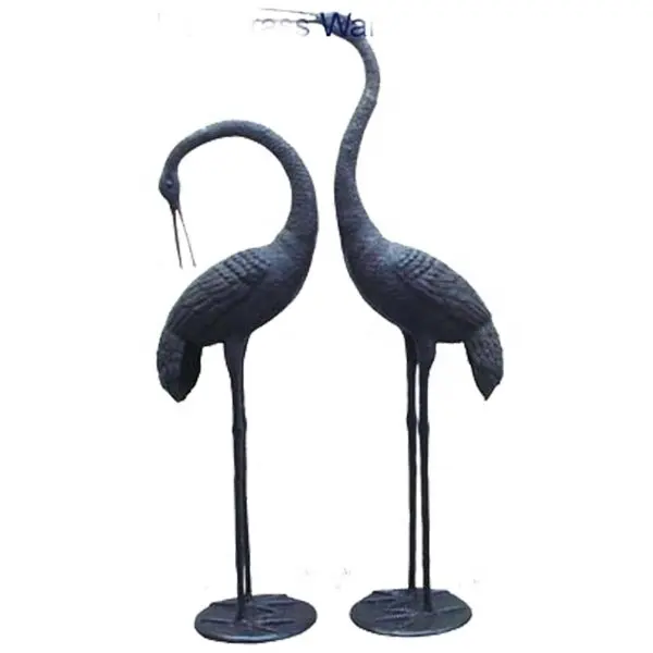 Cadeau En Métal Laiton animal Grue Paire statue décorative