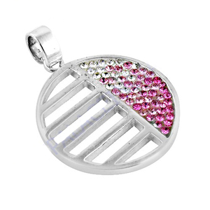 Handmade 925 <b>Solid</b> Sterling <b>Silver</b> Pendant Urban Style Pink White Cubic Zircon <b>Silver</b> High Quality Jewellery Women Children - Product Image 2