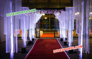 Decoración para Pasillo de Boda, Pilares de Fibra Dorada para Decoración de Bodas, Hermosa Decoración para Entrada de Boda, EE. UU. - Product Image 4