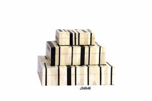 Organizador de caja de joyería de hueso con patrón de línea gruesa en blanco y negro, tamaños y colores personalizables para mujeres y niñas, regalo novedoso - Product Image 6