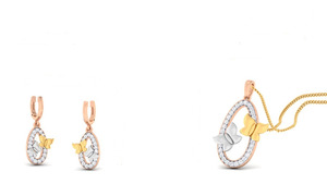 Collar con Colgante de Mariposa de Diamantes Reales Multitono | Elegante Cadena de Oro con Diseño de Mariposa Pequeña, Joyería Fina para Mujer, Regalo de Aniversario - Product Image 2