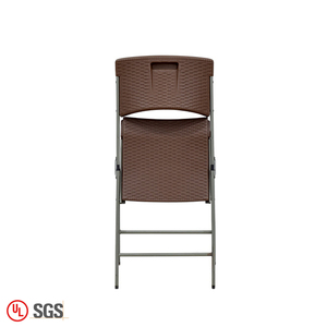 Silla marrón plegable de plástico de diseño moderno para fiestas, sillas plegables de ratán para patio al aire libre para eventos - Product Image 6