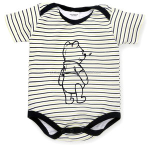 Newborn Unisex Short Sleeve Bamboo Fiber Eco-friendly Breathable Summer Baby Rompers with Snap Button Closure OEM Service - Product Image 1